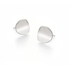Silver Contour Stud Earrings