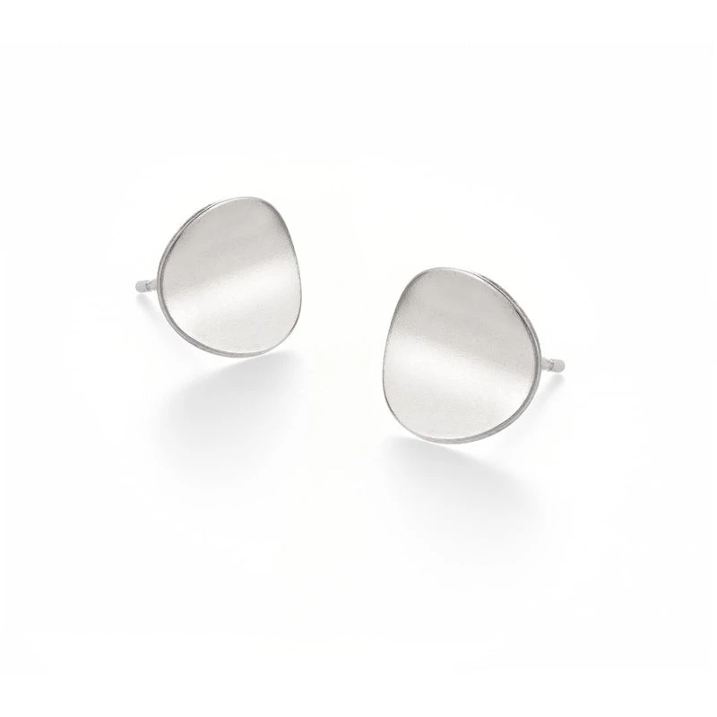 Silver Contour Stud Earrings