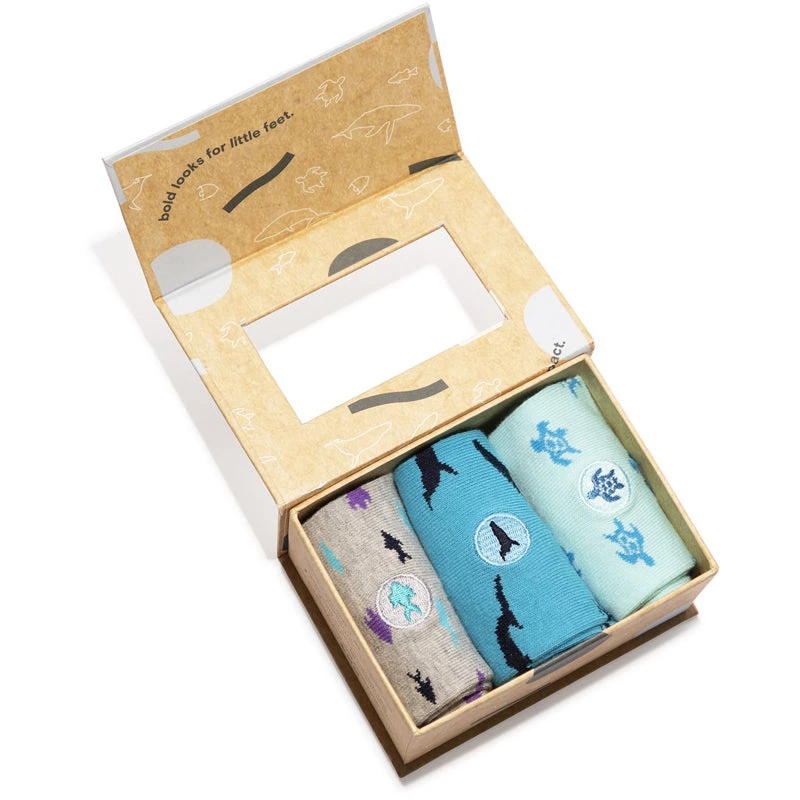 Kids Socks That Protect Oceans Gift Box 3pk - Image 3