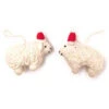 Santa's Sheep Wool Ornaments 2pk