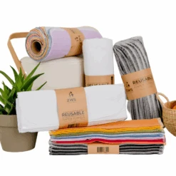 Reusable Paper Towels - 100% Organic Cotton, 12 Or 24 Pack