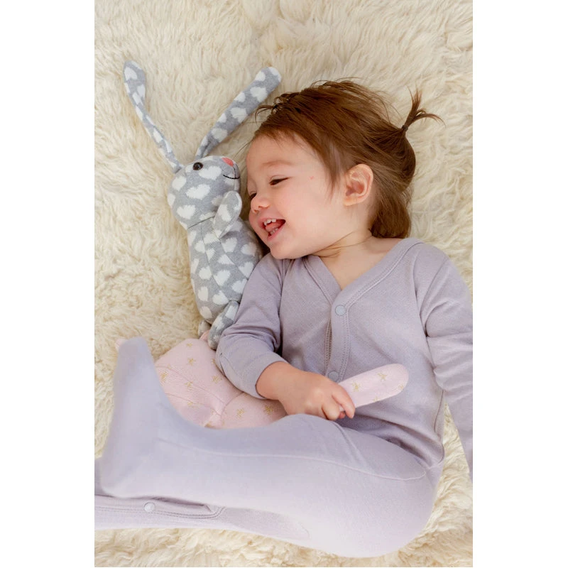 Grey Pointellle Long Sleeve Baby Footie - Image 2