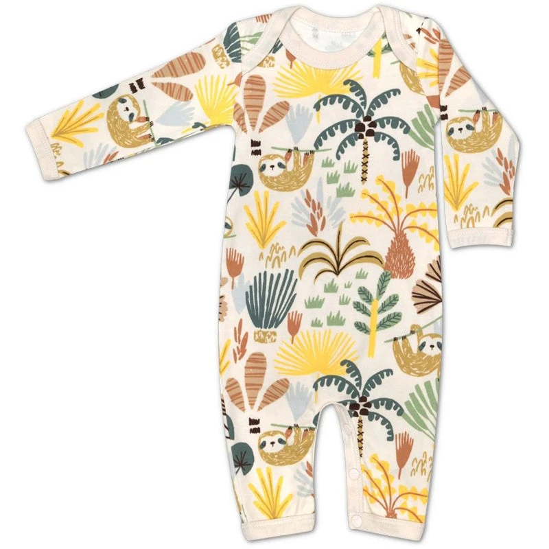 Sloth Print Baby Coverall - Image 2