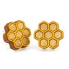 Honeycomb Stud Wooden Earrings