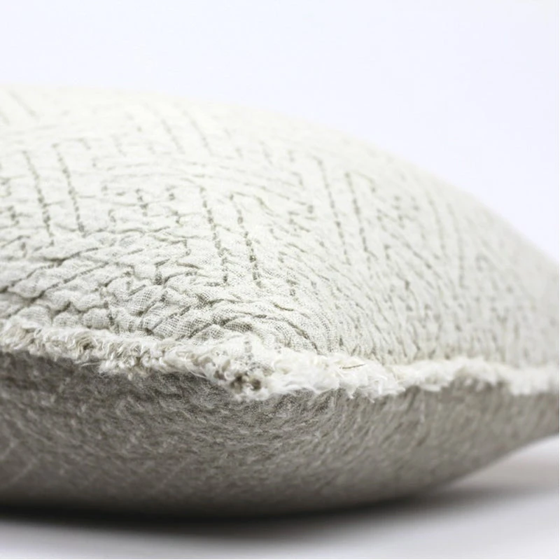 Stonewashed Linen Lumbar Decorative Pillow Cover - Natural And Ivory - Image 3