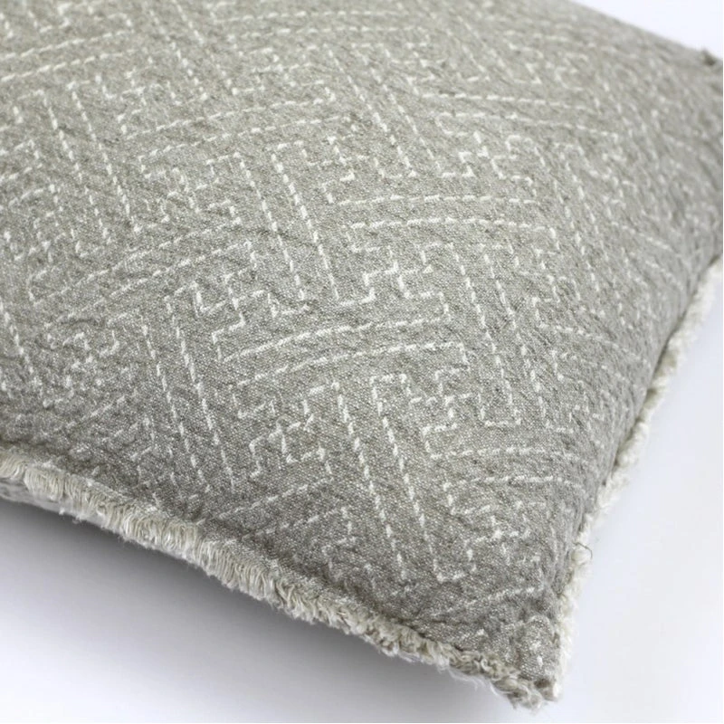 Stonewashed Linen Lumbar Decorative Pillow Cover - Natural And Ivory - Image 4