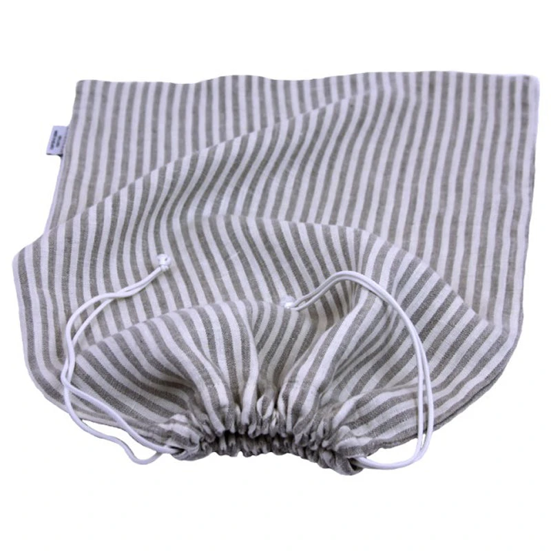 Linen Bread Bag - Thin Stonewashed - Grey Stripe