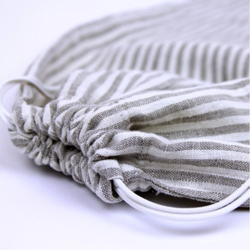 Linen Bread Bag - Thin Stonewashed - Grey Stripe - Image 2