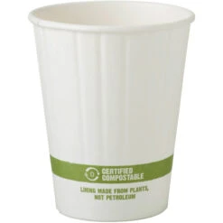 White Compostable Hot Cups 12 Oz