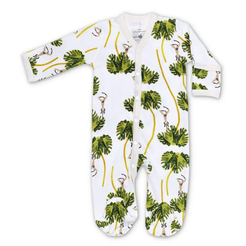 Dancing Palms Long Sleeve Baby Footie