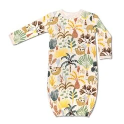 Sloth Print Organic Cotton Sleep Gown