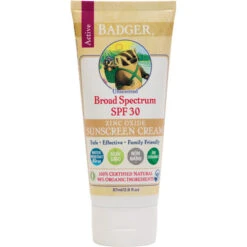 BADGER Unscented Organic Sunscreen Cream - SPF 30 2.9oz