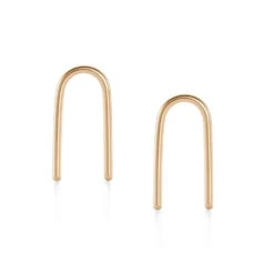 Gold U-Shaped Stud Earrings