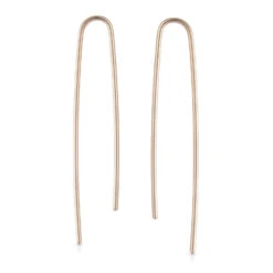 Gold Uneven U Drop Earrings