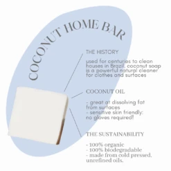 3-in-1 Coconut Cleaning Bar - Set Of 3, Plastic Free Dish Soap, Organic, Vegan