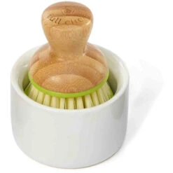Bubble Up Dish Brush And Ceramic Dish Set