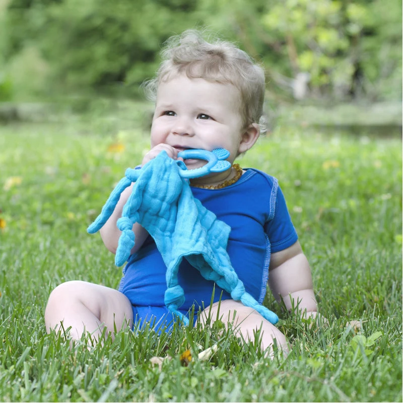 Green Sprouts Organic Cotton Blankie + Teething Ring - Image 3