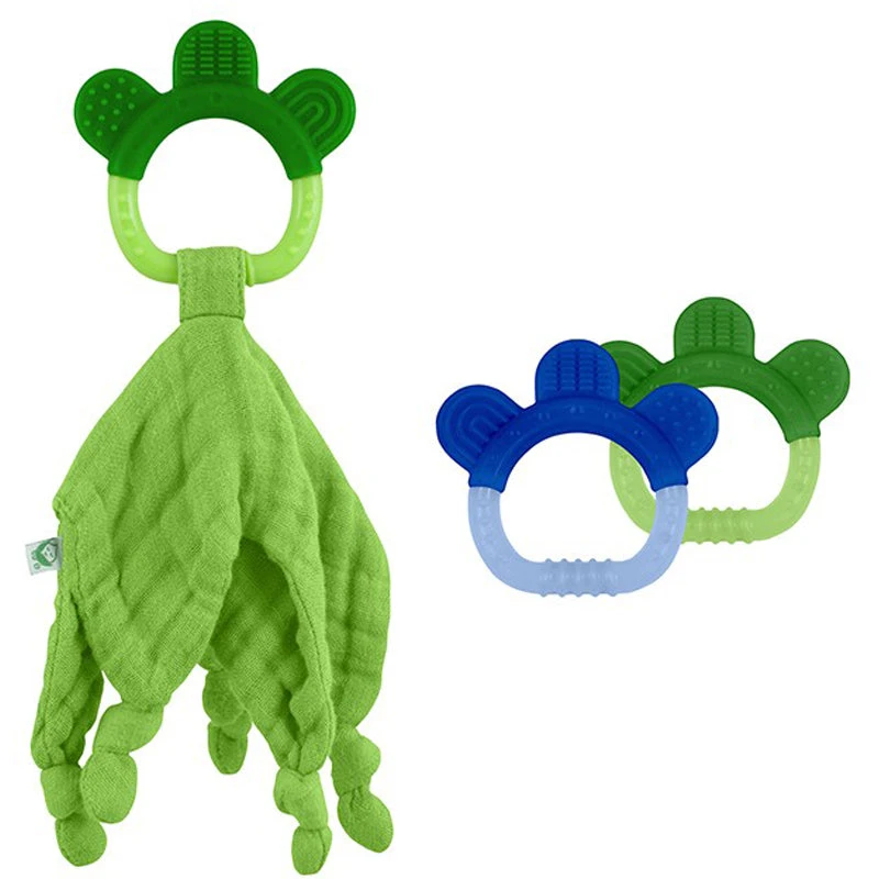 Green Sprouts Organic Cotton Blankie + Teething Ring - Image 5