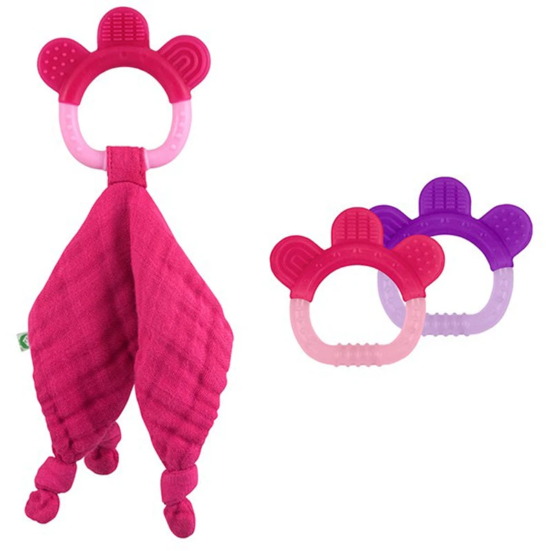 Green Sprouts Organic Cotton Blankie + Teething Ring - Image 6