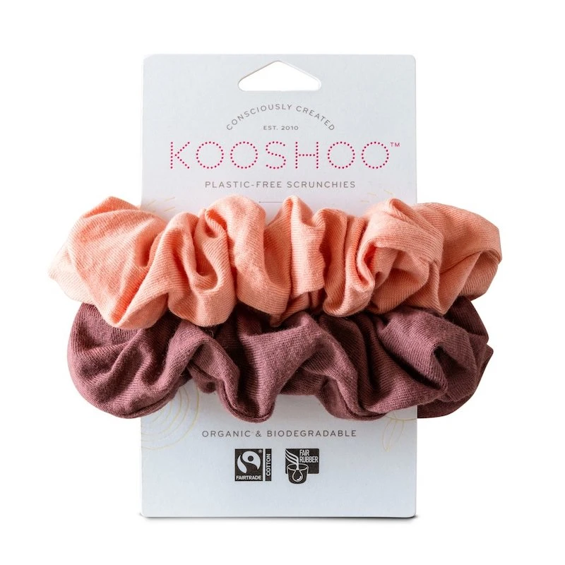 Coral Rose Organic Hair Scrunchies - Image 2