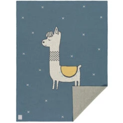 LÄSSIG Glama Llama Organic Cotton Knitted Baby Blanket