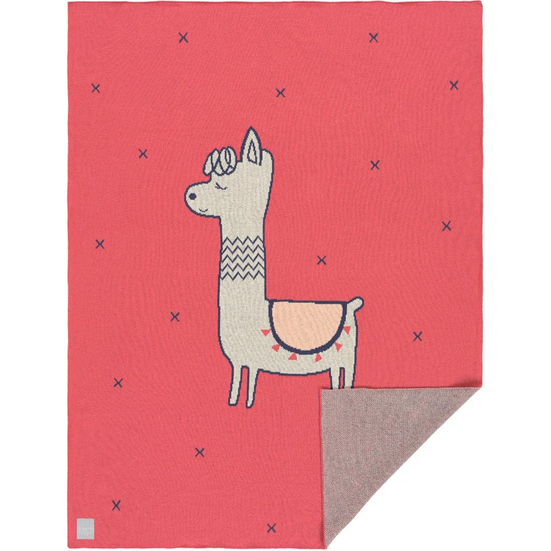 LÄSSIG Glama Llama Organic Cotton Knitted Baby Blanket - Image 6
