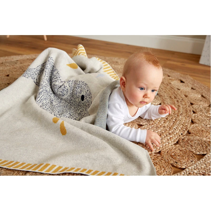 LÄSSIG Little Water Organic Cotton Knitted Baby Blanket - Image 4