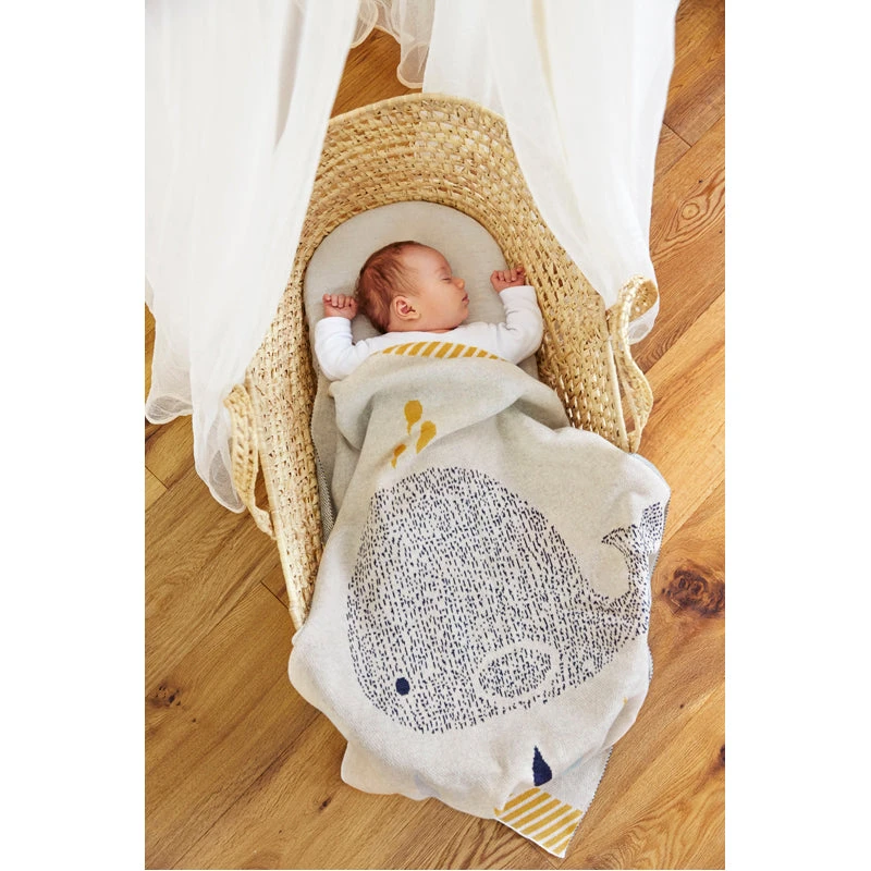 LÄSSIG Little Water Organic Cotton Knitted Baby Blanket - Image 5