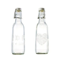 Etched Glass Water Bottle