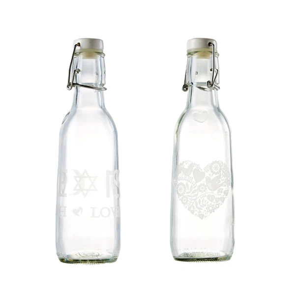 Etched Glass Water Bottle