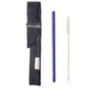 Blue Glass Straw Set 8"