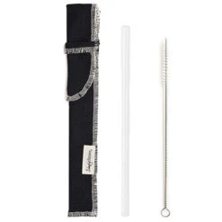 Clear Glass Straw Set 8"