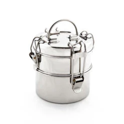 Compact 2-Tier Stainless Steel Tiffin