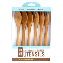 Kids Bamboo Forks And Spoons Set (6pk)
