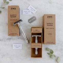 Zero Waste Safety Razor - Sustainable Razor - Stainless Steel, Single Blade, 10 Free Blades