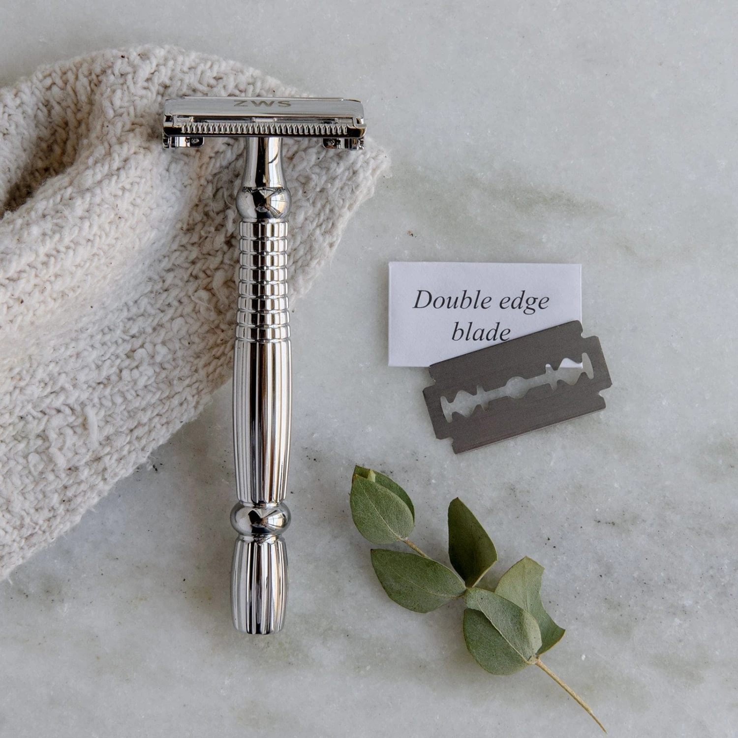 Zero Waste Safety Razor - Sustainable Razor - Stainless Steel, Single Blade, 10 Free Blades - Image 3