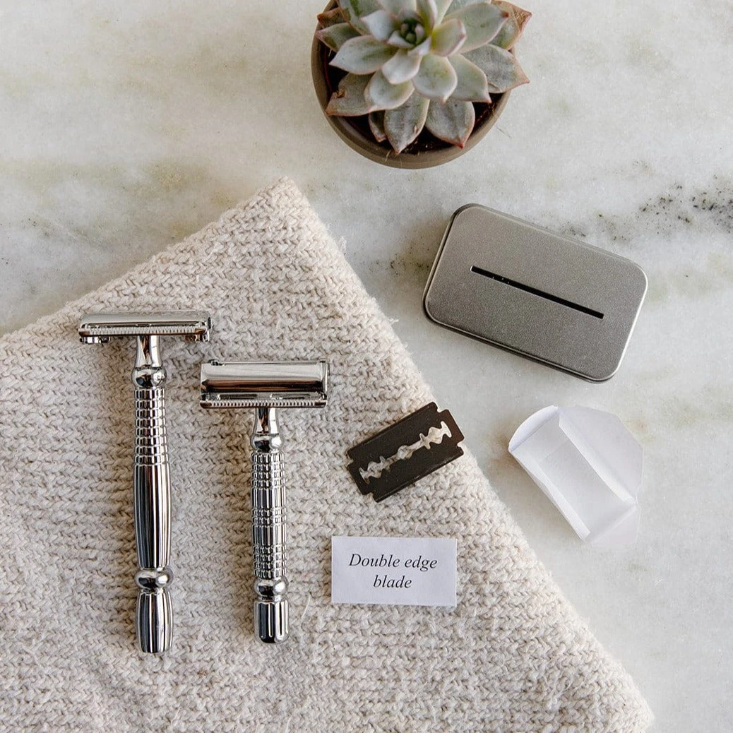 Zero Waste Safety Razor - Sustainable Razor - Stainless Steel, Single Blade, 10 Free Blades - Image 4